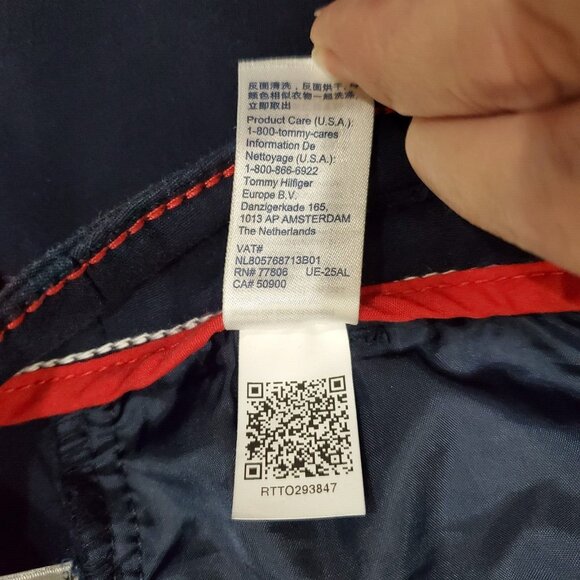 Tommy Hilfiger Cropped Pants Women Size 16 Navy Blue Sailor Stretch Comfort - Picture 10 of 14